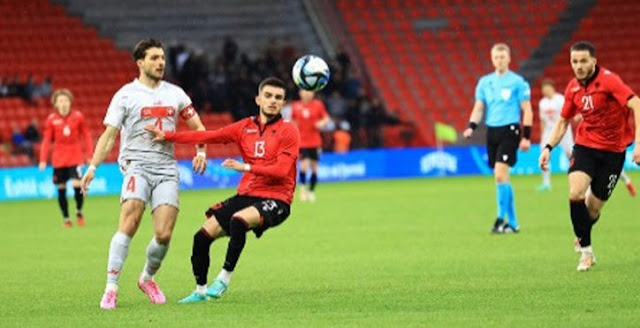 Moment from the U21 Albania vs Switzerland match at Air Albania