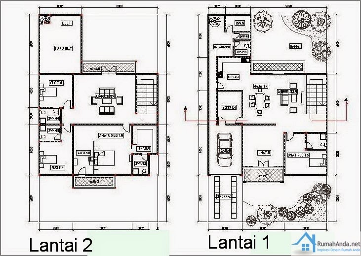 42 Gambar dan Denah  Rumah  Minimalis Type  60 