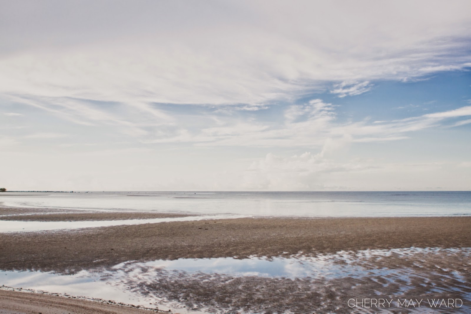 Chaweng Beach morning view with low tides, beautiful view over the low water on Chaweng Beach, Koh Samui, Thailand 