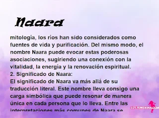 ▷ Significado del nombre Naara