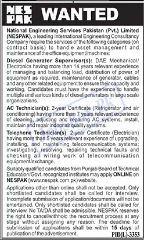 NESPAK Foundation Jobs 2023 - Latest Advertisement