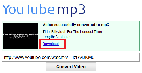 klik unduh untuk memulai mendownload mp3