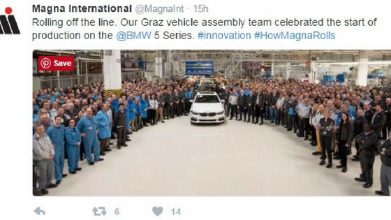 Magna begins creation of BMW 5 Series in push for all the more get together