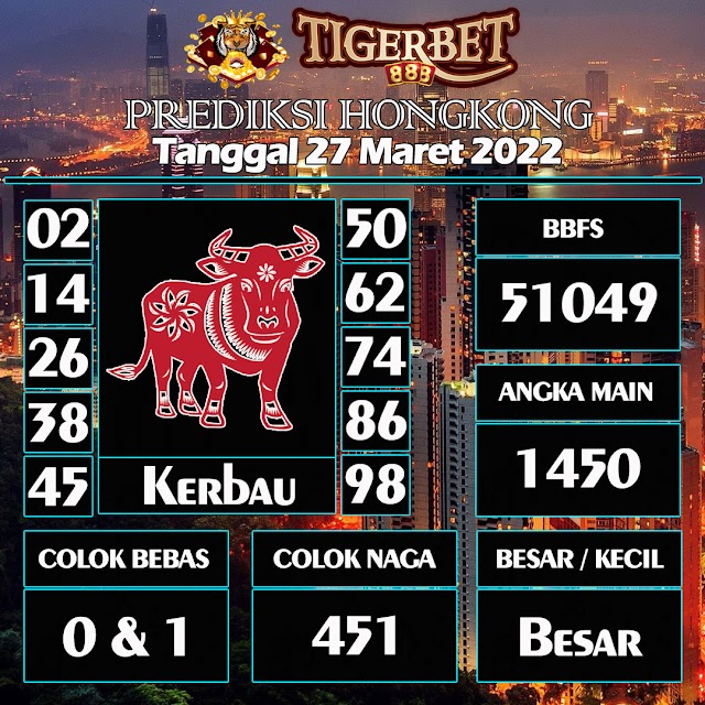 Prediksi Togel Hongkong Tanggal 27 Maret 2022 Tigerbet888