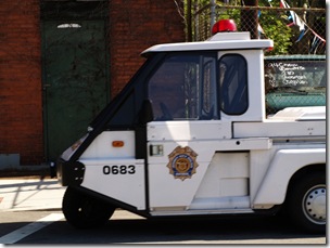 The cops patrol with pooper scooters.