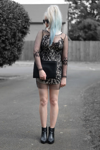 Sammi Jackson - Zaful See Through Mesh Lace Dress