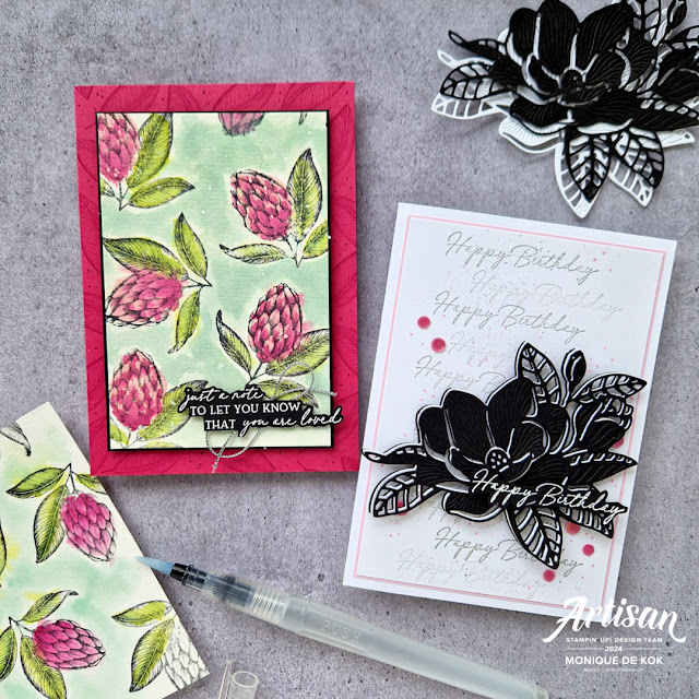 Stampin met Monique, Magnolia Mood, zelfgemaakte kaart, Artisan Designteam,  Online Exclusives, watercolor, Stampin' Up!