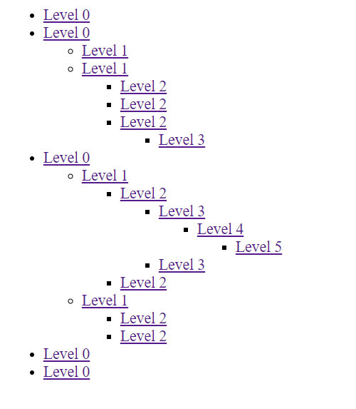 Unlimited multi-level dropdown menu using dashes with Javascript