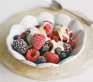 iced berries with white chocolate recipe