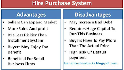 advantages and disadvantages of hire purchase