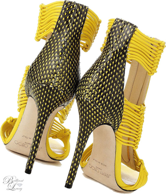 ♦Jimmy Choo yellow strappy Kattie sandals #jimmychoo #shoes #yellow #brilliantluxury