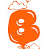 Orange Graffiti Bubble Letters "B"