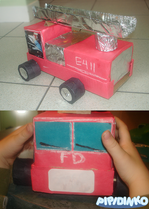 My Life with Pipidinko: A Cardboard Fire Truck