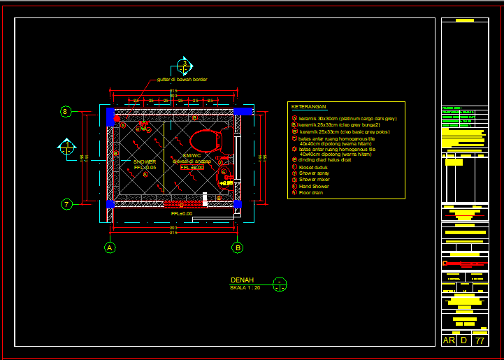 Download Denah Kamar Mandi/WC Gambar Kerja Autocad dwg  Jagoan Kode