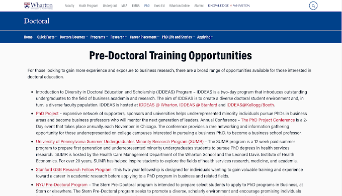 Pre-Doctoral Training Opportunities