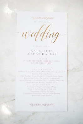 Wedding itinerary and wedding program