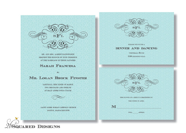  Save the Date tiffany blue vintage themed wedding invitation 