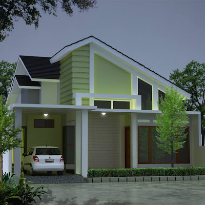 Desain rumah sederhana hijau