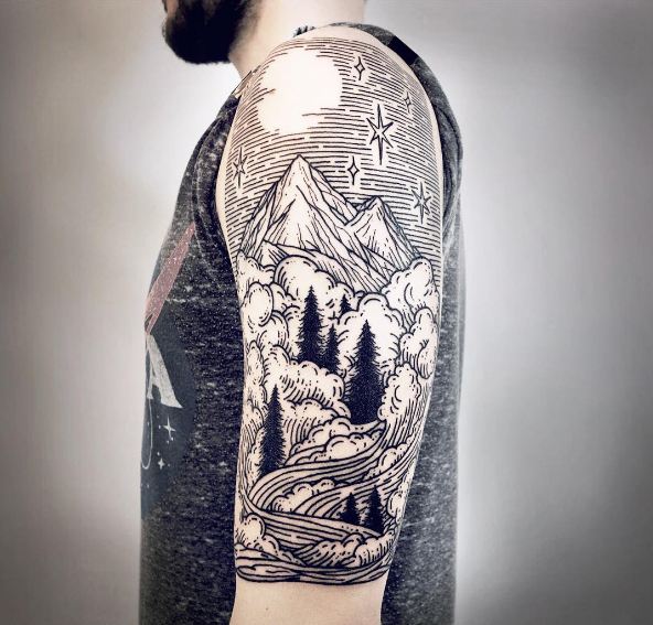 200 Best Mountain Tattoos For Men 2019 Range Geometric - 