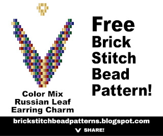 Free brick stitch seed bead pattern printable download pdf.