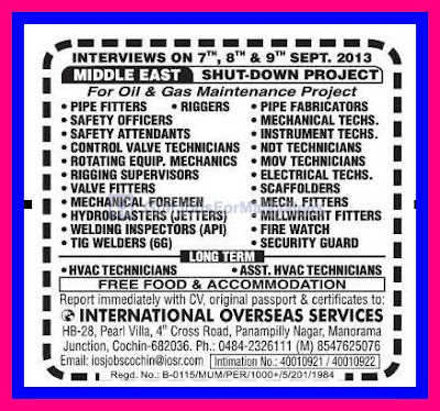 Oil & Gas Maintenance Project & Shut - Down Project For Middle East