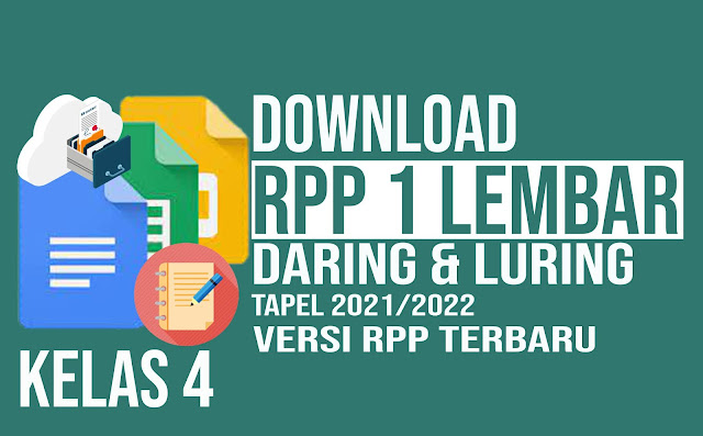 Download Contoh RPP 1 Lembar Daring dan Luring Kelas 4 Semester I dan II