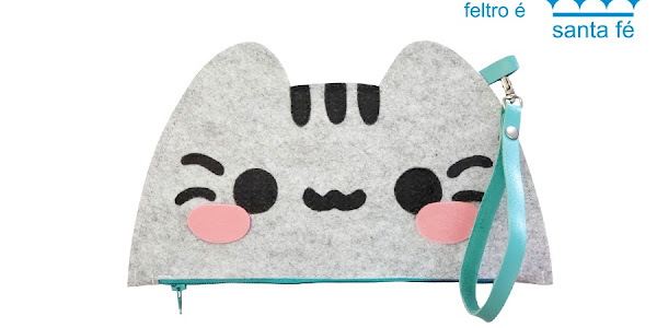    Necessaire de Gatinho com Moldes de Feltro                      