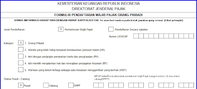 Cara Mengisi Formulir NPWP Pribadi 2020