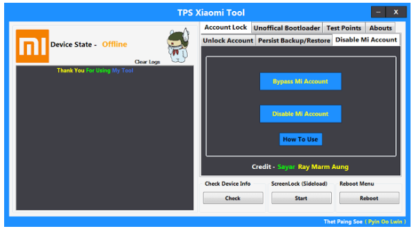 TPS Xiaomi Tool For Unlock Account And More (Working 100%)