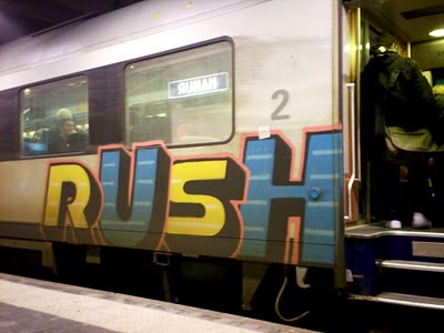RUSH Airbrush Painting Alphabet on Train