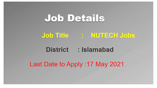 Latest NUTECH University Islamabad Jobs 2021