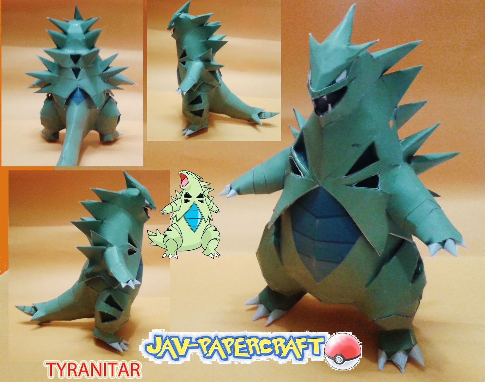 Tyranitar Paper Model ~ Paperkraft.net - Free Papercraft, Paper ...