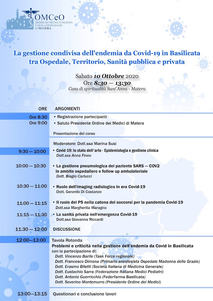La gestione condivisa dell'endemia da Covid-19 in Basilicata tra Ospedale, Territorio, Sanità pubblica e privata