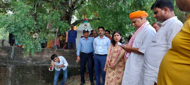 सांसद वीरेंद्र सिंह मस्त व जिलाधिकारी सौम्या अग्रवाल ने भाखड़ नाले का किया निरीक्षण