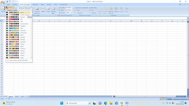 Cambiar los colores en Microsoft Excel