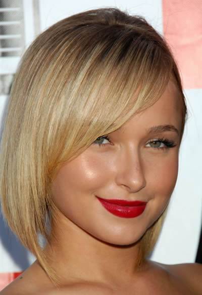 Straight Layered Hair With Side Fringe. side fringe hairstyles.