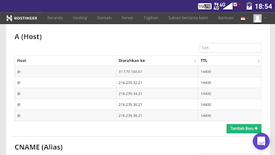 Cara mengatur A host di cpanel idhostinger