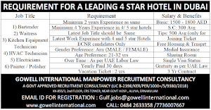 Requirement for a Leading 4 Star Hotel in Dubai