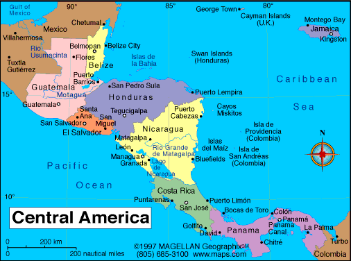 physical map of south america and central america. South America was(knowing