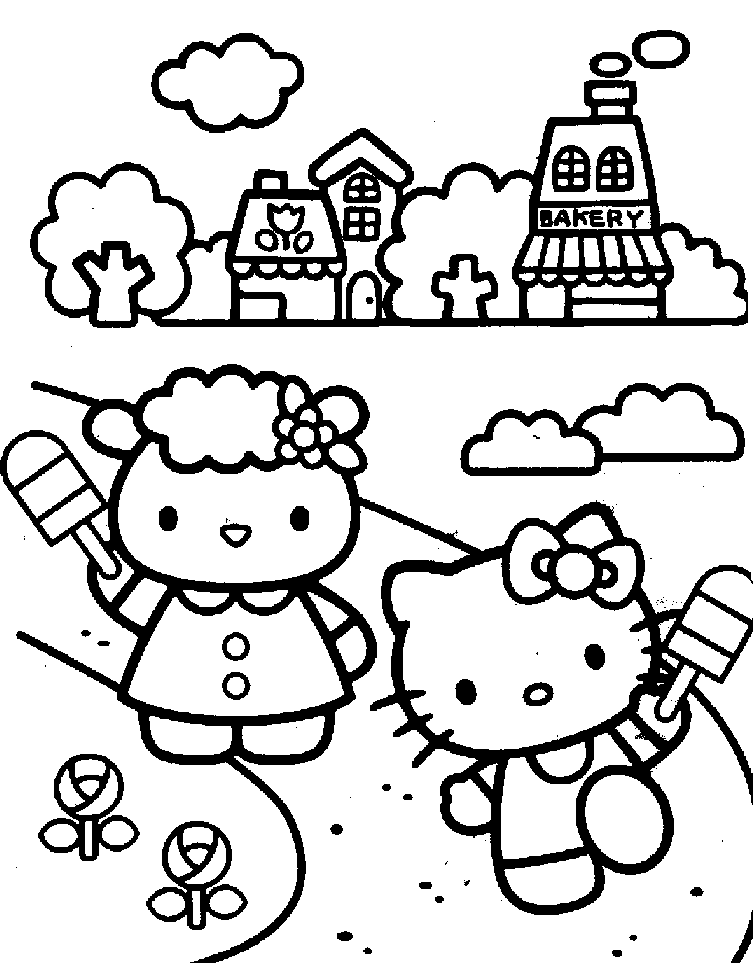 Download Hello Kitty and Friends Coloring Pages - Slim Image