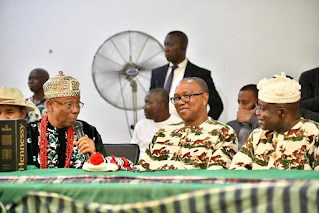 2023 Presidential candidate of the Labour Party (LP), Peter Obi, at an interactive meeting with Abia State Traditional Rulers Council