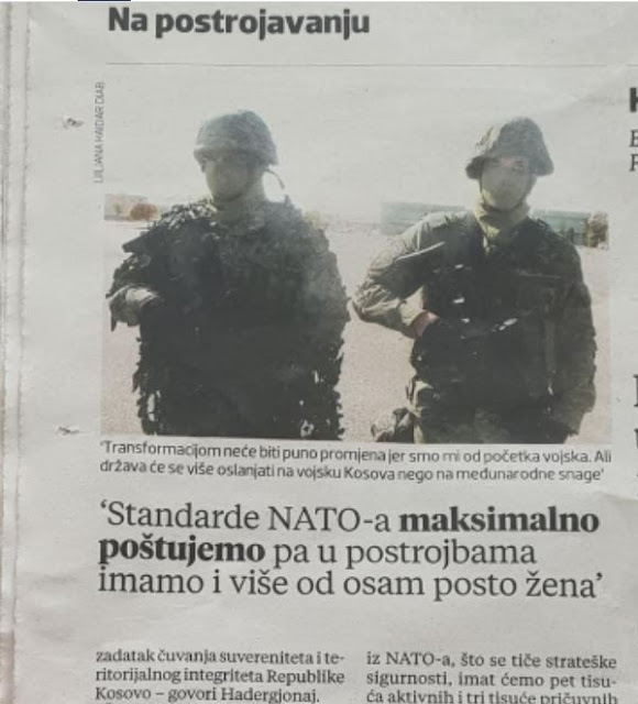 Meet the Army of Kosovo in the Croatian's newspaper reportage
