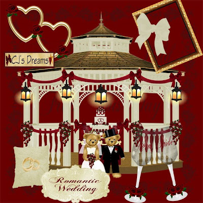 This is Romantic Wedding with a Gazebo I have done elements in Red Ivory