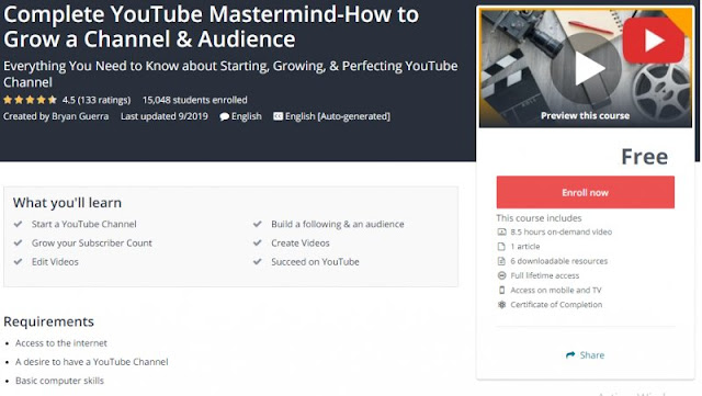 [100% Free] Complete YouTube Mastermind-How to Grow a Channel & Audience