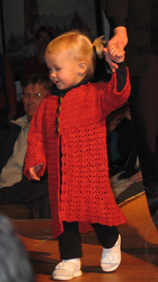 A tiny model steals the show during the 2010 Finlandia Fashion Show