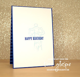 scissorspapercard, Stampin' Up!, CASEing The Catty, A Good Man, Itty Bitty Birthdays, In Colour DSP, Stampin' Blends