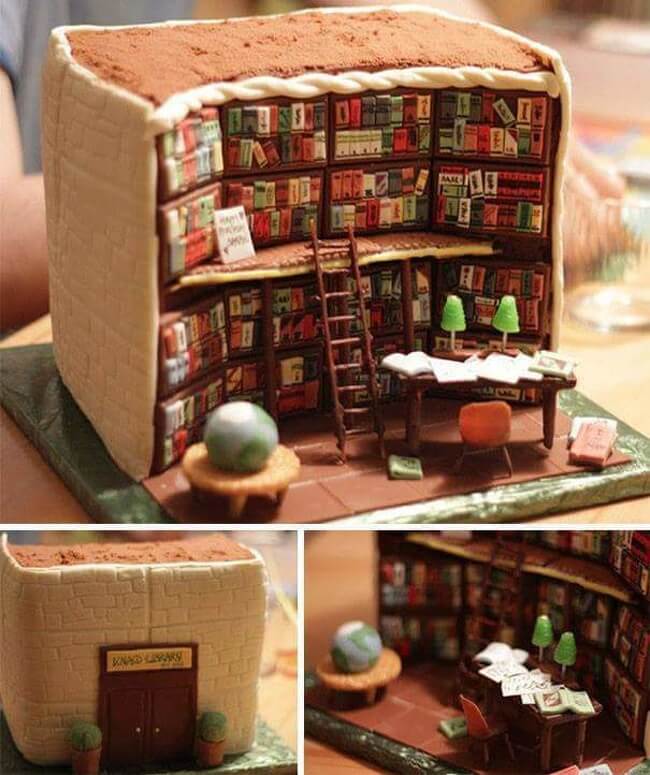 24 Spectacular Pictures Of Cakes That Gave Us Ideas For Our Birthdays - So cozy! Are there bookstores like this in my city