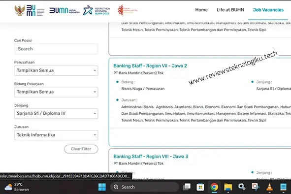 cara daftar rekrutmen bersama bumn 2024 online