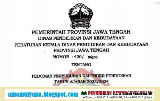 KALENDER PENDIDIKAN JAWA TENGAH TAHUN PELAJARAN 2023/2024