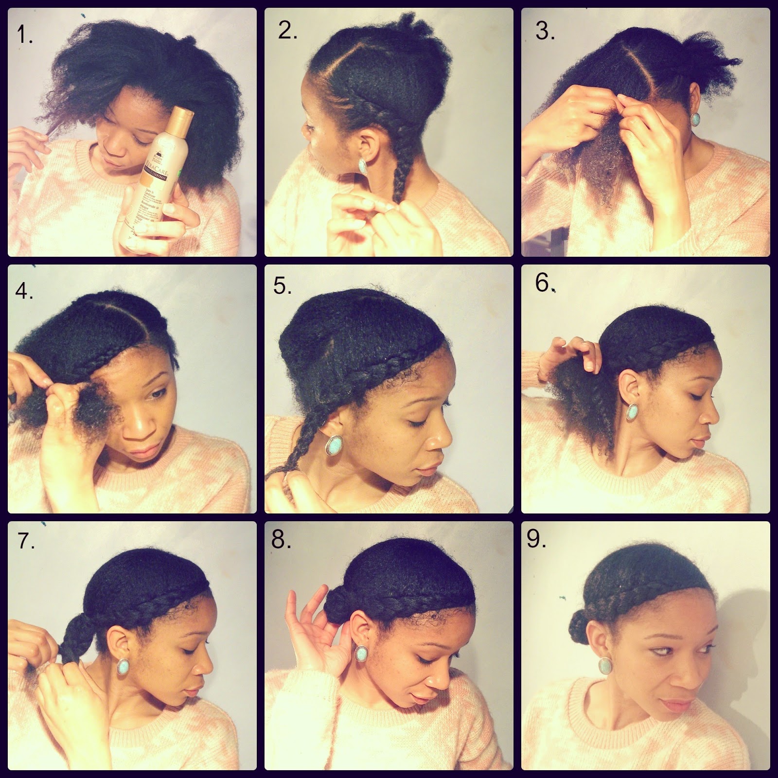 Braided Hairstyles To The Side For Black Women  Swooping Braid and Bun. (I think some people call it a goddess braid